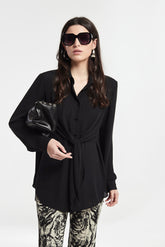 CHIFFON OVERLAY SHIRT